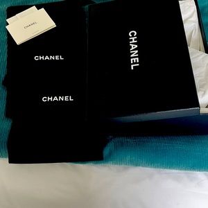 Chanel shoe box with shoe bags